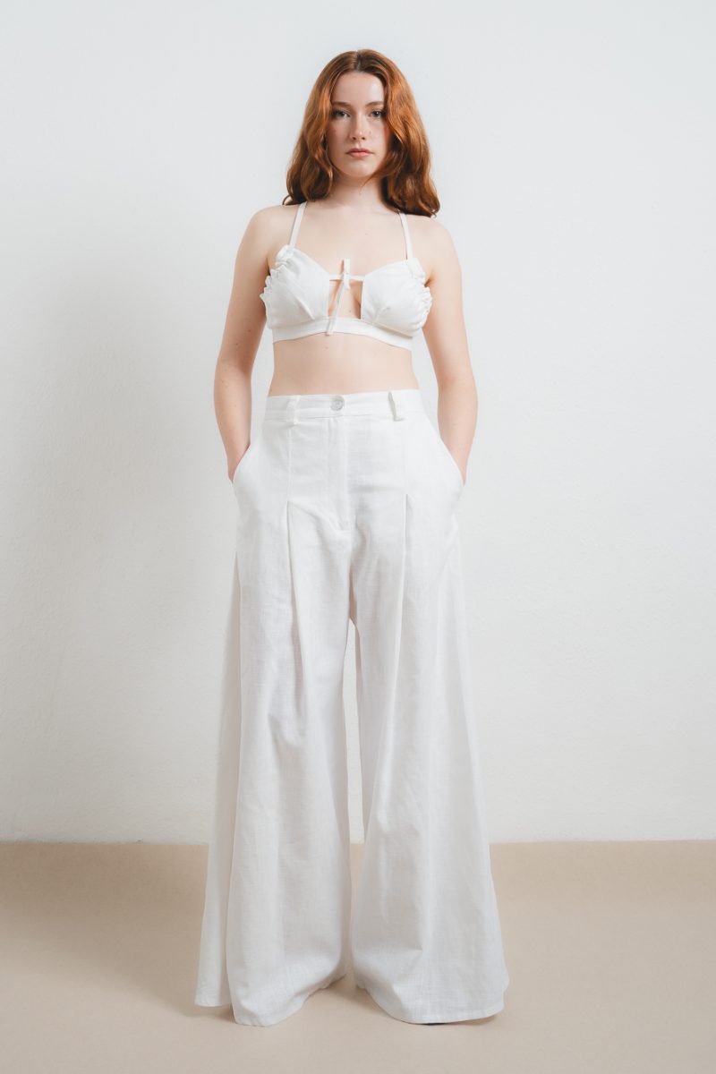 White linen pants